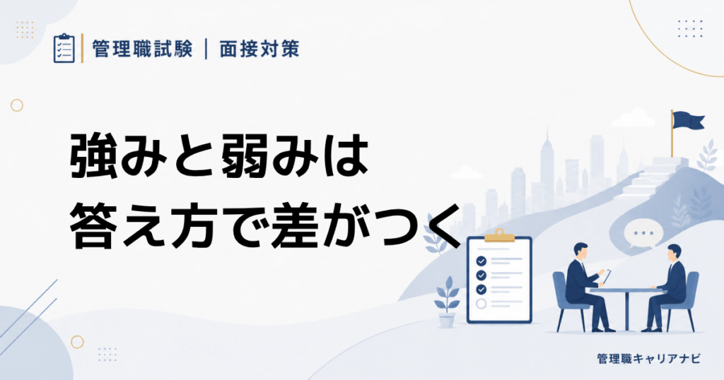 管理職試験の面接で差がつく 強みと弱みの答え方とNG例を解説